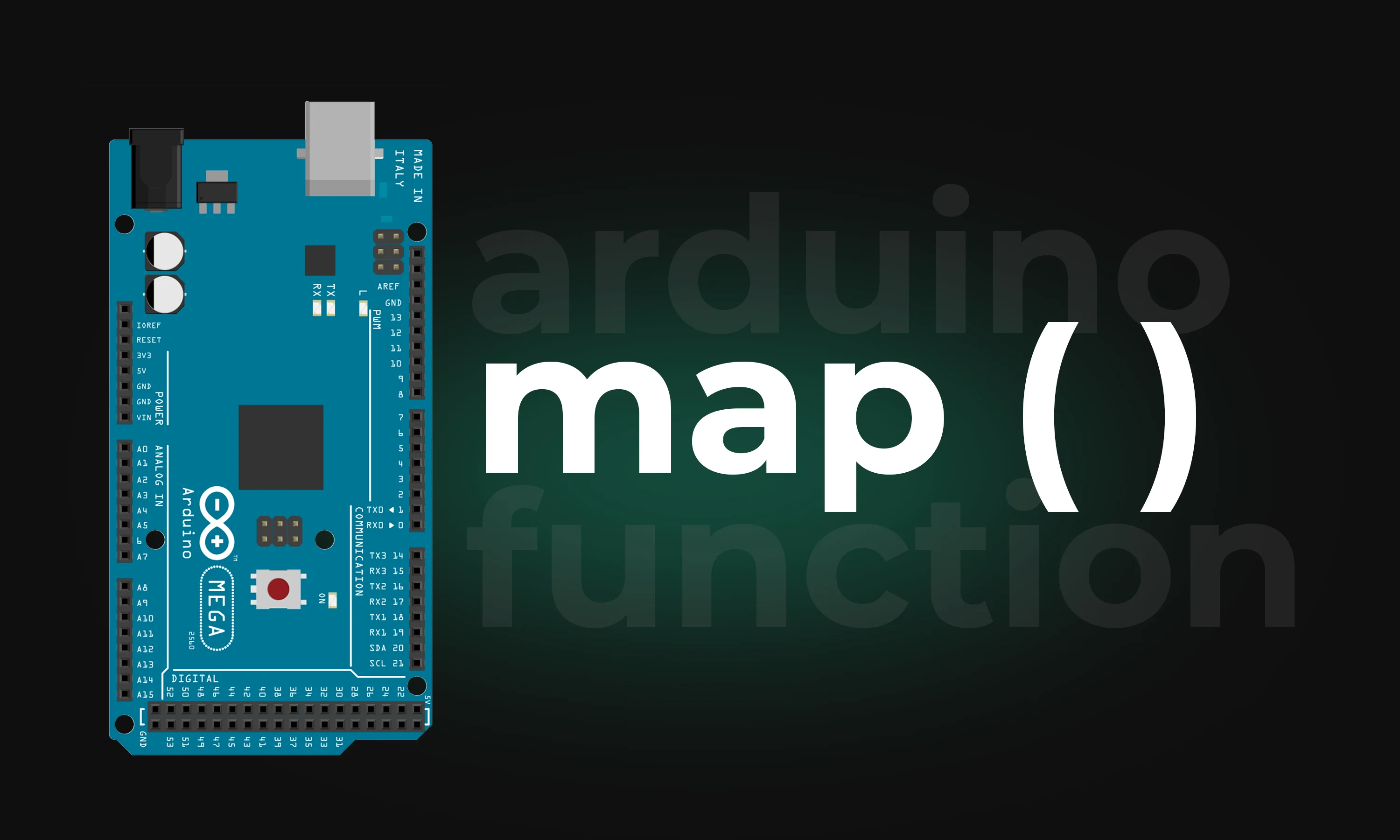 arduino board and text suggesting this is all about the arduino map () function