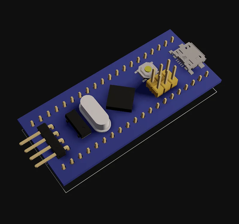 3D view of Blue Pill Development Board