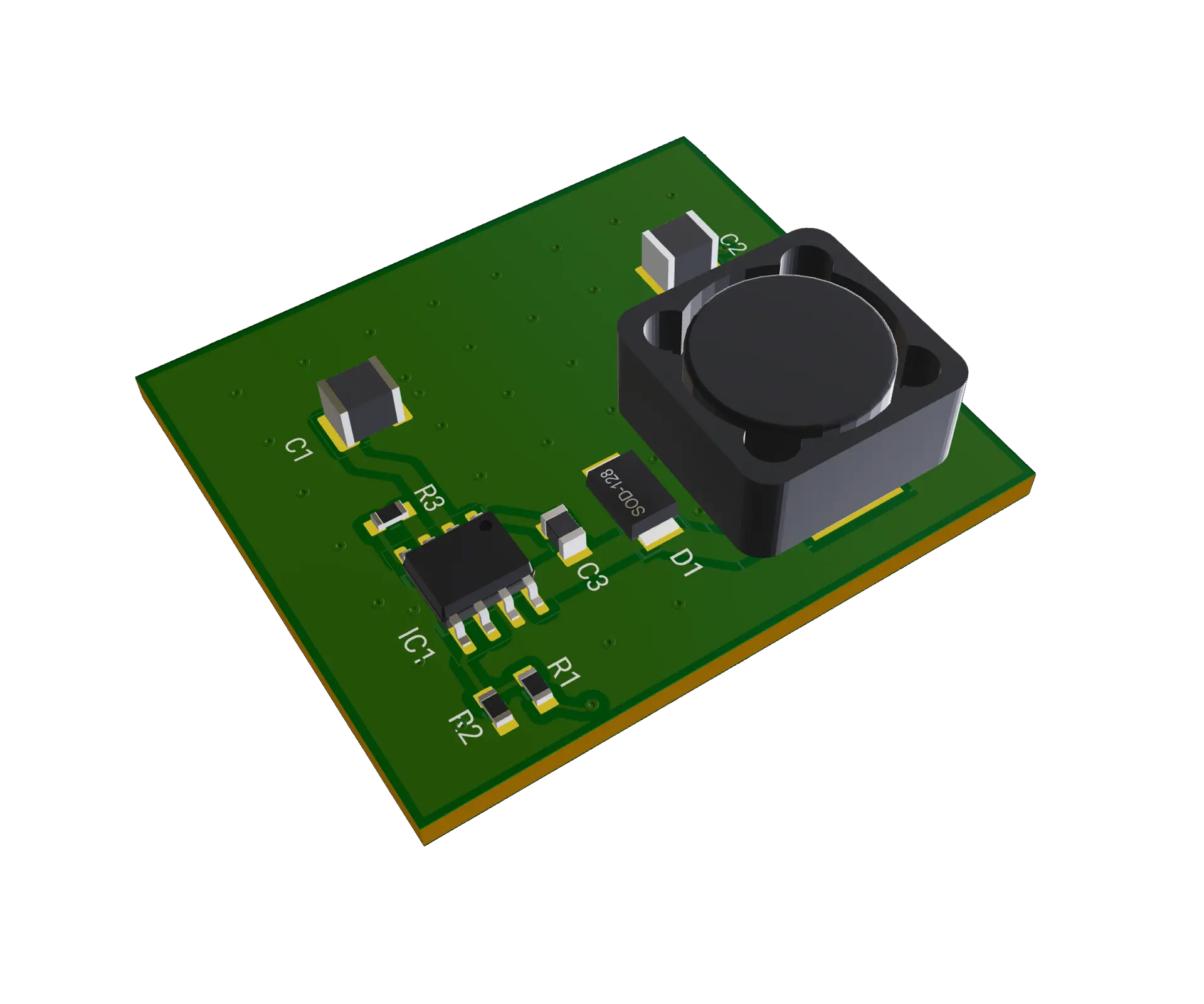 3D PCB view of ADP2302 5V Module