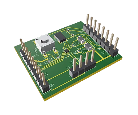 3D PCB view of the project