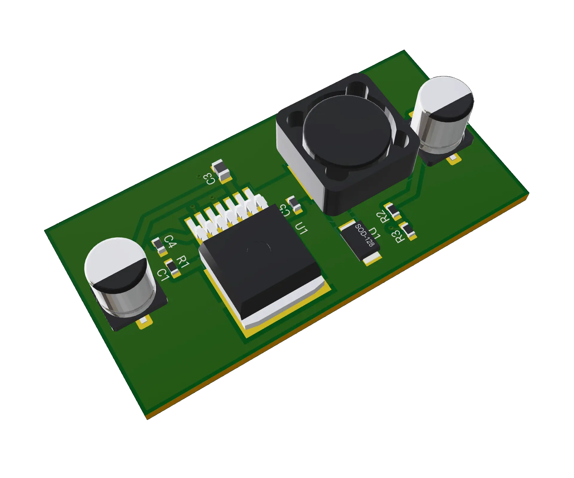 3D PCB view of LM2679 5V Module