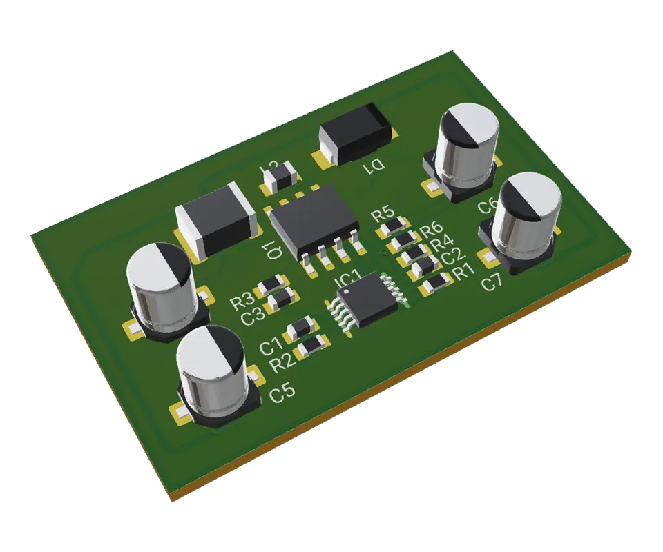 3D PCB view of the project