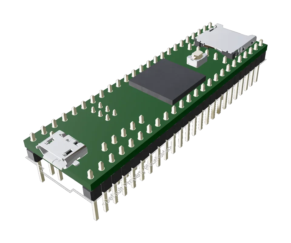 3D PCB view of RT1062 Teensy 4.1 Template