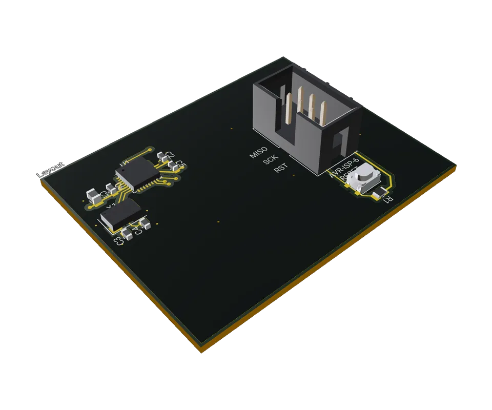 3D PCB view of the project