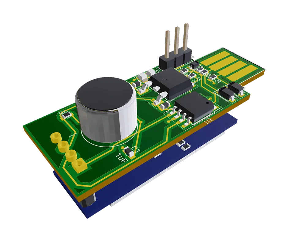 3D PCB view of the project