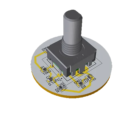 3D PCB view of Rotary Encoder