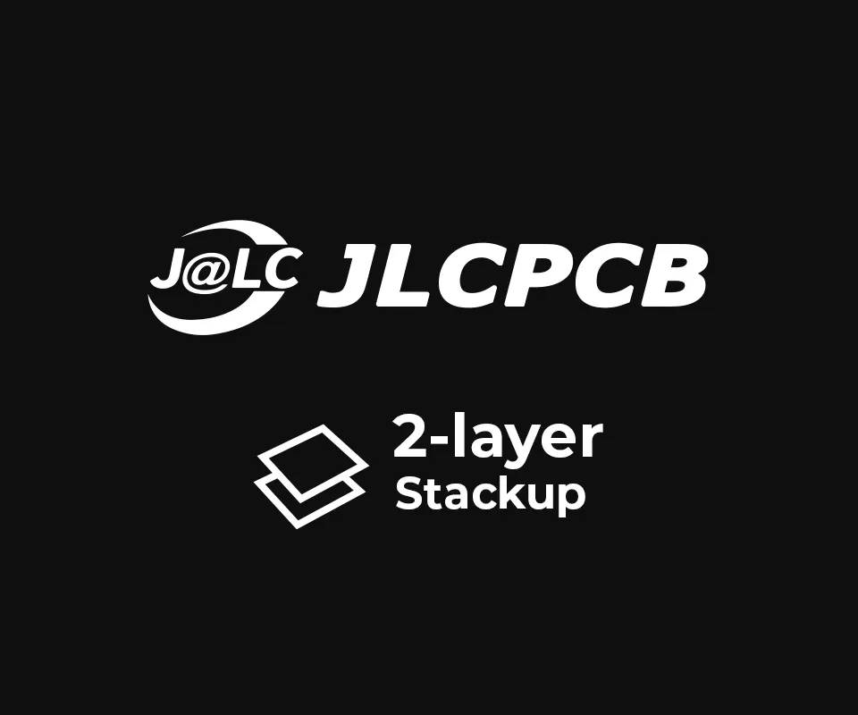 3D PCB view of JLCPCB 2-layer Stackup