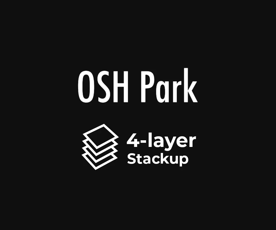 3D PCB view of OSHPARK 4-layer Stackup