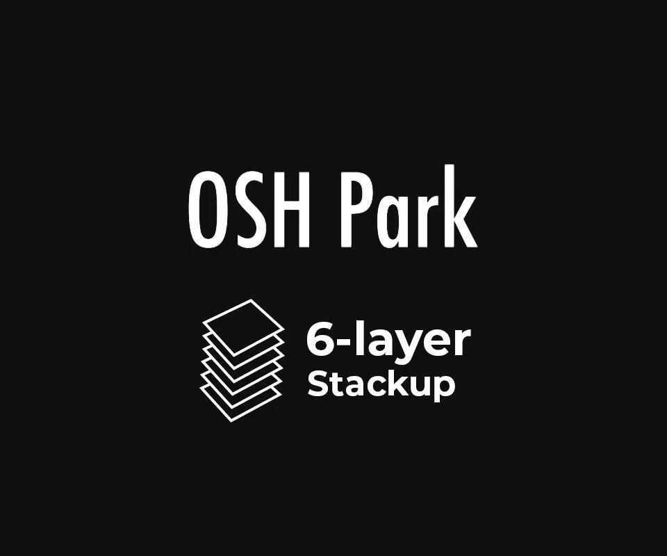 3D PCB view of OSHPARK 6-layer Stackup