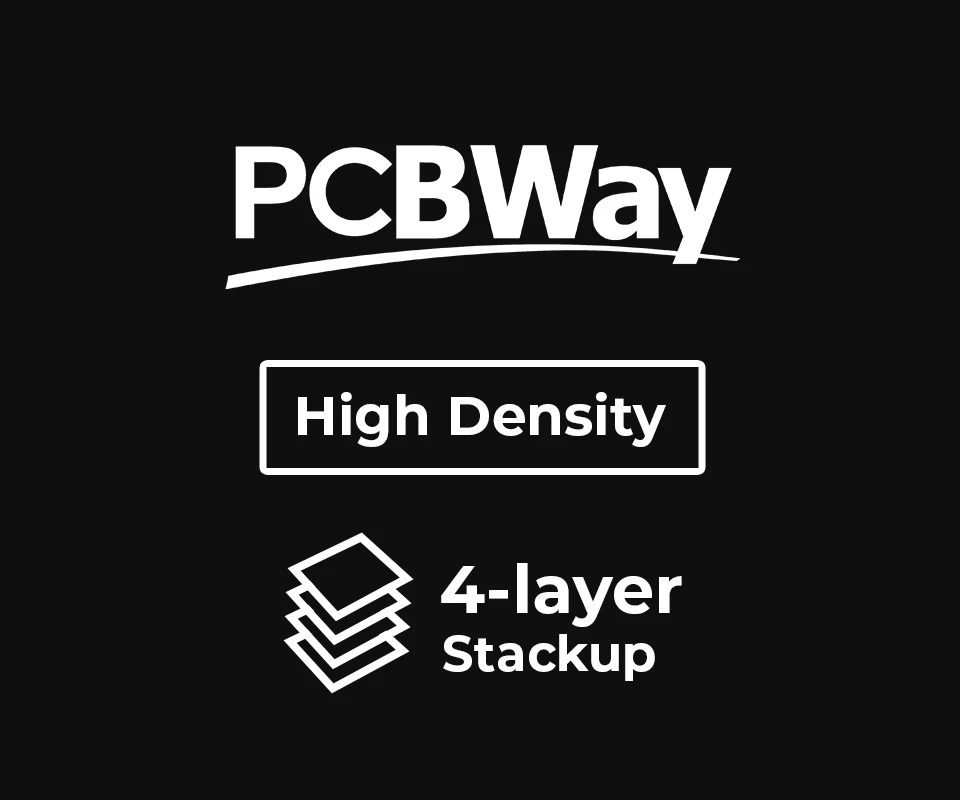 3D PCB view of PCBWay 4 Layer HDI Stackup Template