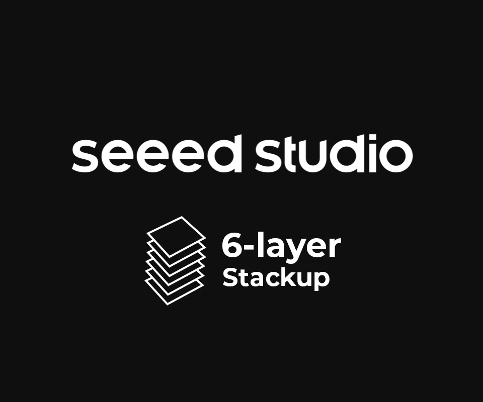 3D PCB view of Seeed Studio 6-layer Stackup